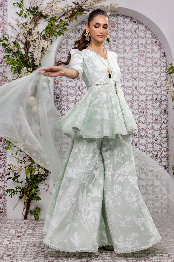 SUNLIT PATELS – 3PC RAWSILK & ORGANZA PRET GRIP/SILK